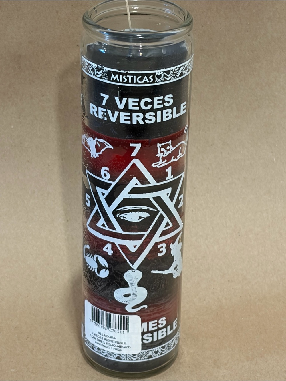 7 Veces Reversible Red and Black Ritual Candle